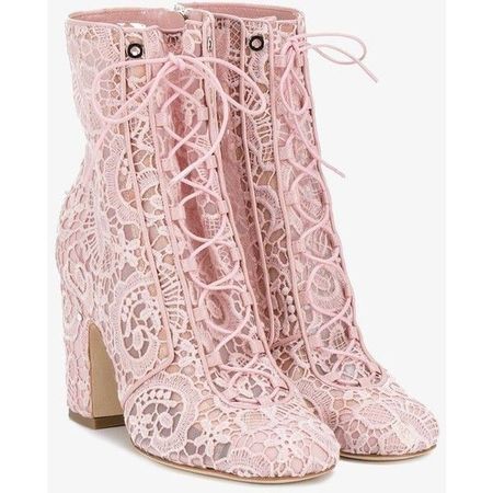pink lace boots