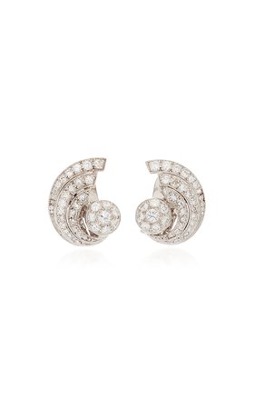 Simon Teakle Diamond Swirl Earrings
