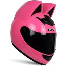 pink cat ear motorcycle helmet