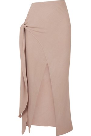 The Line By K | Celia knotted crepe midi skirt | NET-A-PORTER.COM