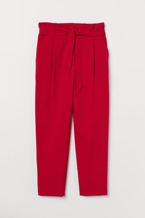 Paper-bag Pants - Red - Ladies | H&M US