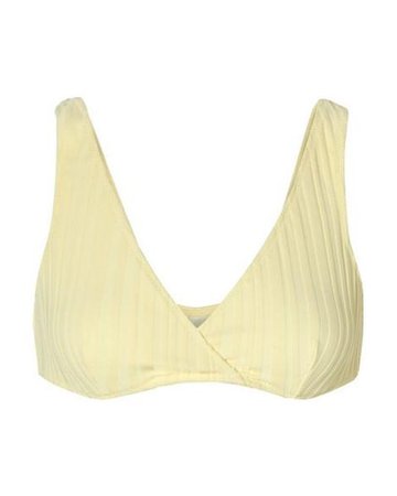 Solid & Striped Women's Yellow The Annie Ribbed Bikini Top