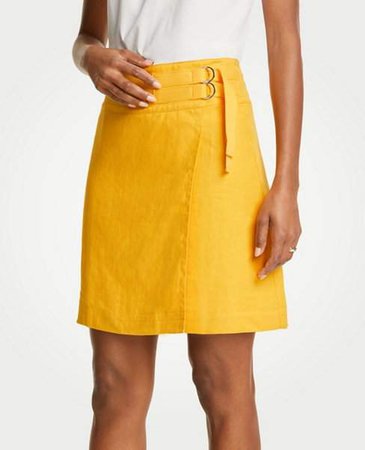 Belted Twill Skirt