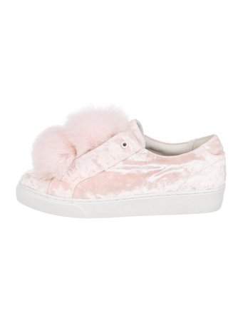 Here/Now Fur-Trimmed Slip-On Sneakers - Shoes - WHRWN20028 | The RealReal
