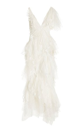 Rhythmic Fluted Linen-Silk Gown By Zimmermann | Moda Operandi