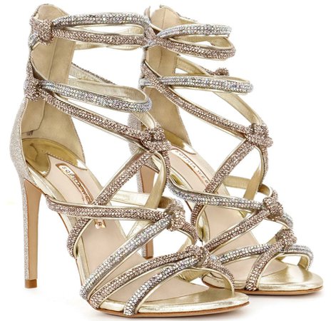Gold strappy sandals