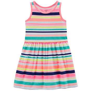 Carter's Sleeveless Stripe A-Line Dress - Toddler Girls-JCPenney, Color: Multi Stripe