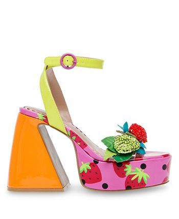 Betsey Johnson Women's Sprite Fruit Embellished Chunky Heels Sandals - Macy's