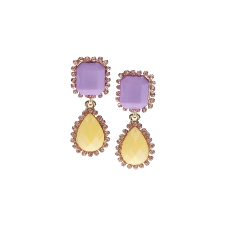 purple yellow earrings