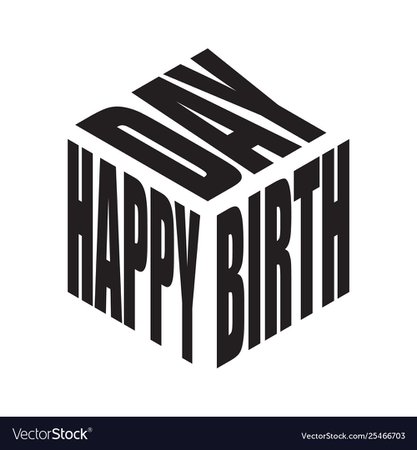 Happy birthday black and white simple text slogan Vector Image