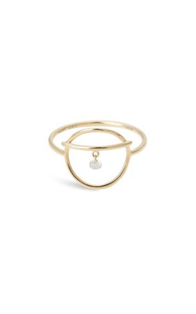 18k Yellow Gold Fibule 1 Diamond Ring By Persée | Moda Operandi