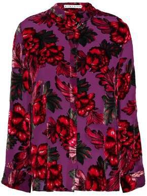 Floral-print Devore-velvet Shirt