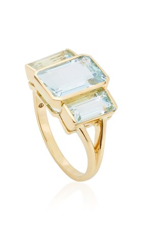 18K Gold And Aquamarine Ring by Yi Collection | Moda Operandi