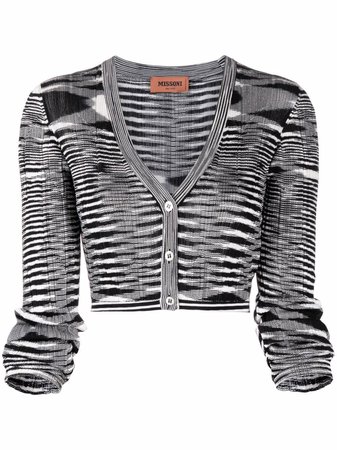 Shop Missoni abstract-stripe cardigan with Express Delivery - FARFETCH