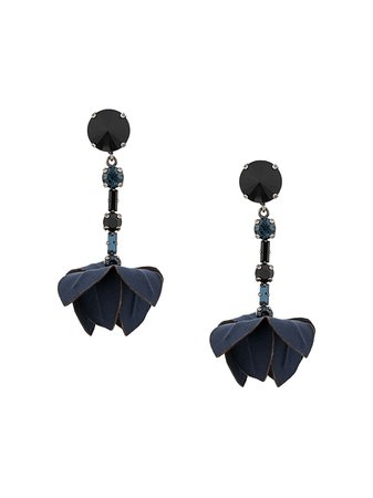 Blue Marni Leaf Drop Earrings | Farfetch.com