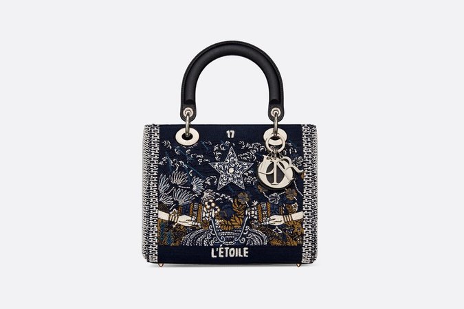 Stars Lady Dior Medium Tarot Beaded Canvas Bag - Bags - Women's Fashion | DIOR