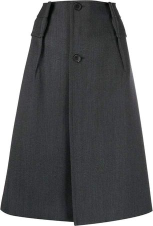 buttoned A-line skirt