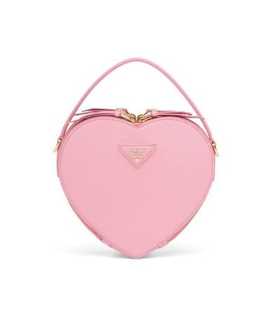 pink heart shaped prada bag