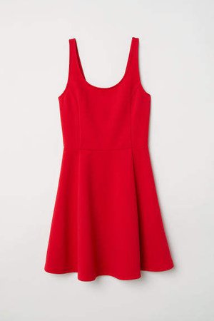 Sleeveless Jersey Dress - Red