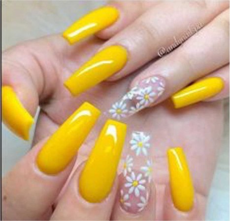 yellow sunflower nails