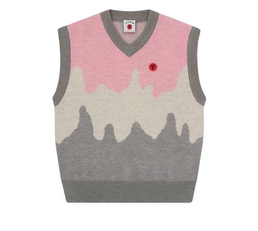 $120 Ice Cream - Drippy V-Neck Knitted Vest
