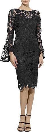 Amazon.com: Women's Long Sleeve Dress Bell-Sleeve Lace Midi Cocktail Dress Evening Wedding Guest Prom Ball Formal Gown : Clothing, Shoes & Jewelry