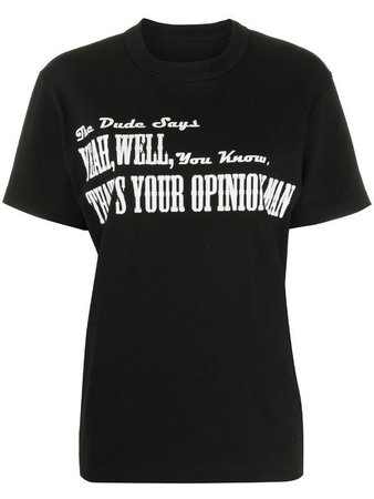 Sacai relaxed-fit slogan-print T-shirt