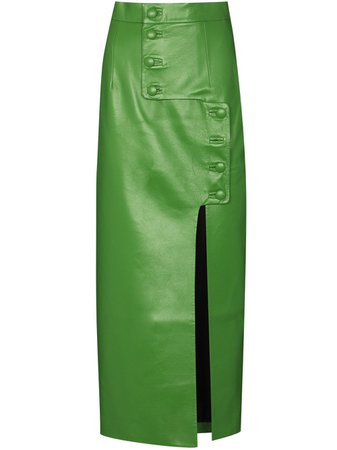 Shop green Materiel button detail pencil skirt with Express Delivery - Farfetch