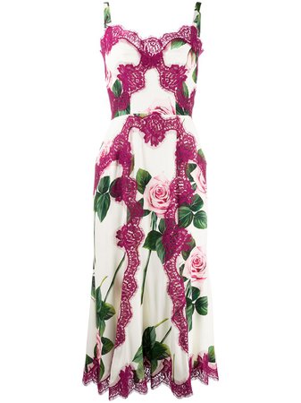 Dolce & Gabbana Rose Lace Bodice Dress Ss20 | Farfetch.com