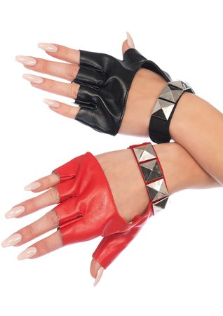 red black gloves