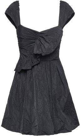 Ruffled Crinkled-taffeta Mini Dress