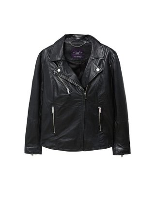 Violeta BY MANGO Leather biker jacket