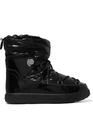Moncler | Shell and patent-leather snow boots | NET-A-PORTER.COM