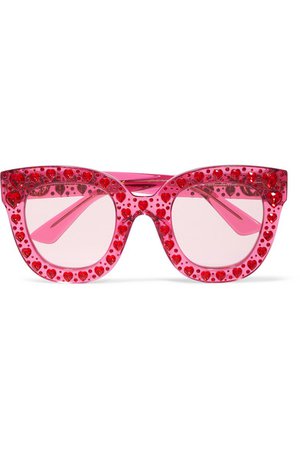 Gucci | Crystal-embellished square-frame acetate sunglasses | NET-A-PORTER.COM