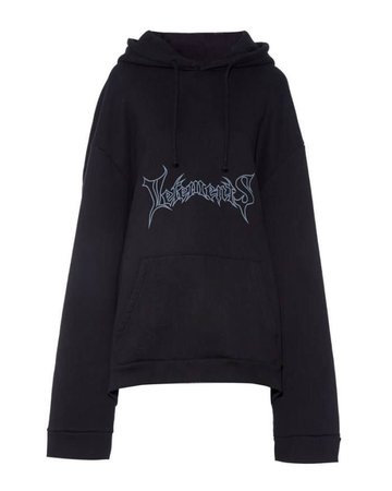 Black Vetements logo hoodie