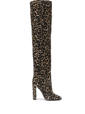 Saint Laurent 76 leopard-print over-the-knee Boots - Farfetch