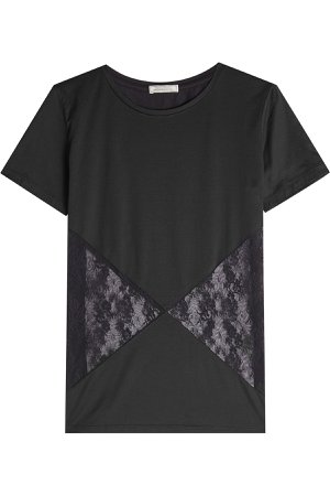 Cotton T-Shirt with Lace Gr. M