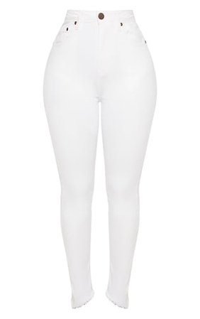 Shape White High Waist Skinny Jeans | Curve | PrettyLittleThing USA