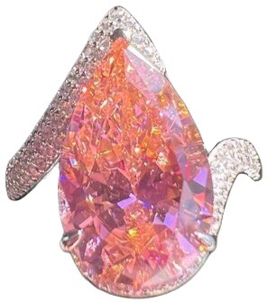 Pink Orange diamond ring