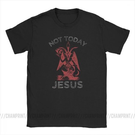 Men's Not Today Jesus Tee Shirt Satan Sigil Of Baphomet T Shirt Cotton Funny Clothes Graphic Death Printed T Shirt|T-Shirts| - AliExpress