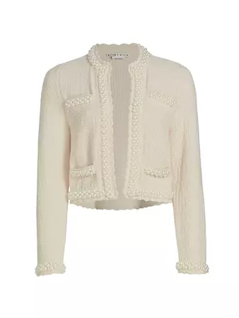 Shop Alice + Olivia Noella Embellished Knit Jacket | Saks Fifth Avenue