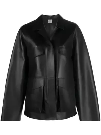 TOTEME Zipped wide-sleeve Leather Jacket - Farfetch
