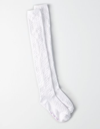AEO Over The Knee Socks, White | American Eagle Outfitters