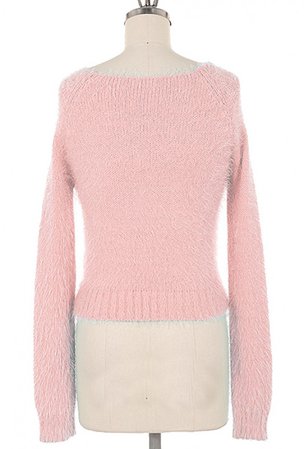 Clueless Generation Fuzzy Crop Sweater in Pink | Sincerely Sweet Boutique
