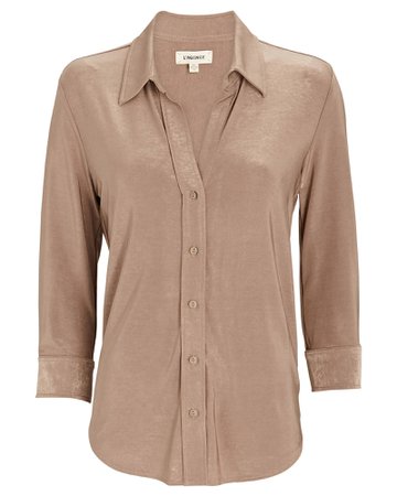 L'Agence Dani Silk Button-Down Shirt | INTERMIX®