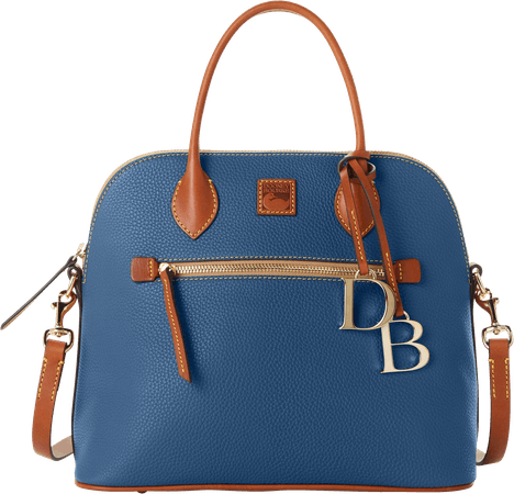 Blue and brown purse