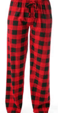 black and red pajama pants