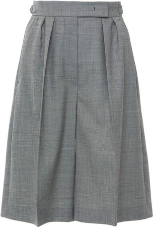 Max Mara Ondina Pleated Wool-Blend Shorts Size: 0