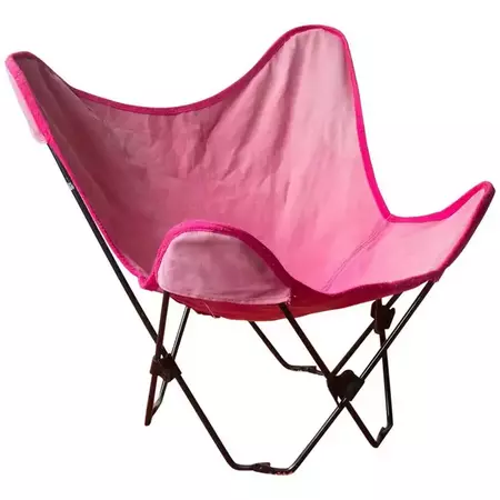 1960, Hardoy, Ferrari, Black Foldable Children Butterfly Chair with Pink Cover For Sale at 1stDibs | butterfly chair pink, childrens butterfly chair, pink butterfly chairs