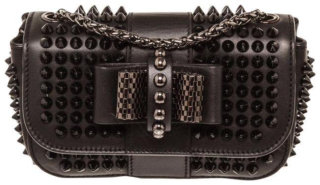 *clipped by @luci-her* Christian Louboutin Spike Black Leather Shoulder Bag - Tradesy